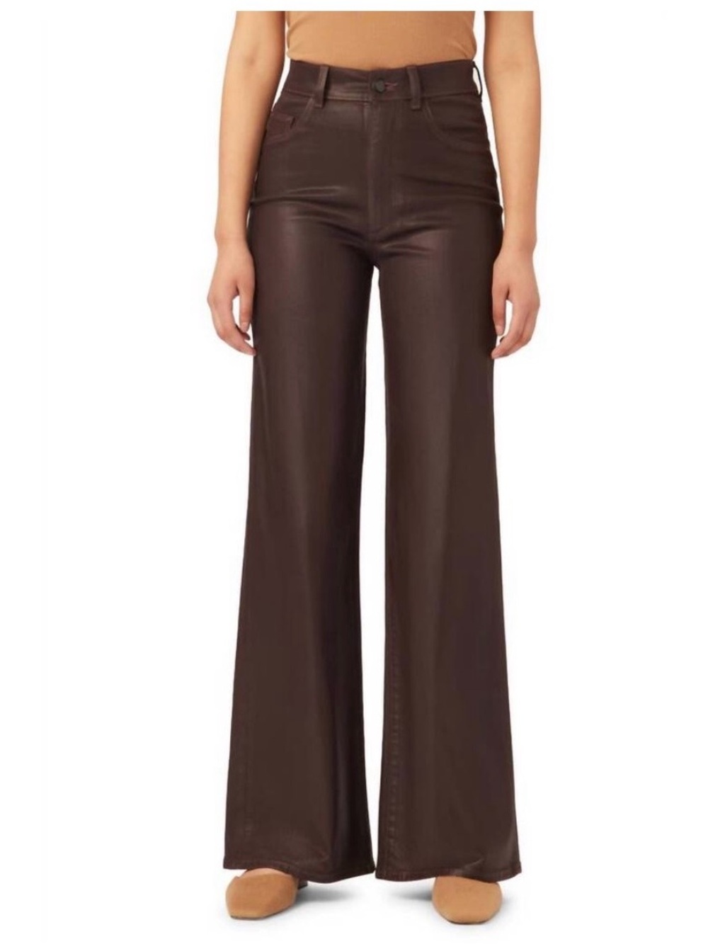 New DL1961  Women’s Hepburn High Waist Wide Leg 32” Jean In Dark Mocha Size 31